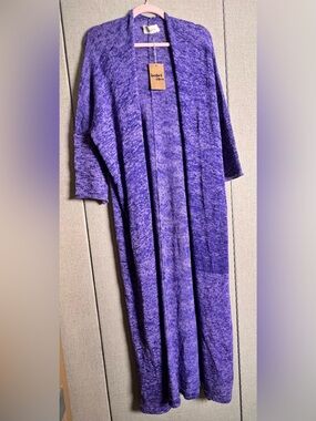 Isobel & Cleo Purple Knit Open Cardigan & Knit Tank